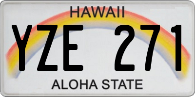 HI license plate YZE271