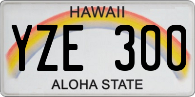 HI license plate YZE300