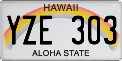 HI license plate YZE303