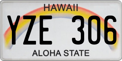 HI license plate YZE306