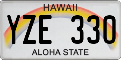 HI license plate YZE330