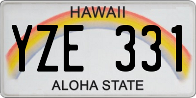 HI license plate YZE331