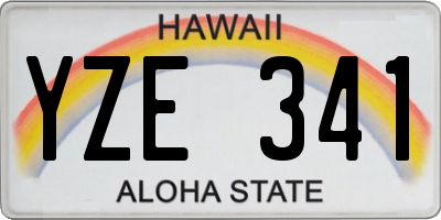 HI license plate YZE341