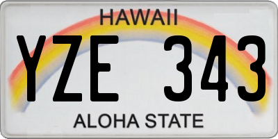 HI license plate YZE343