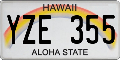 HI license plate YZE355