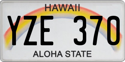 HI license plate YZE370