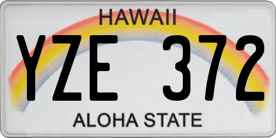 HI license plate YZE372