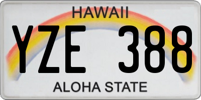 HI license plate YZE388