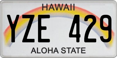 HI license plate YZE429