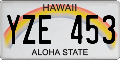 HI license plate YZE453