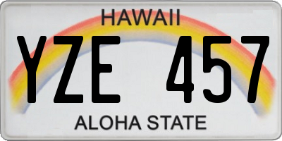 HI license plate YZE457