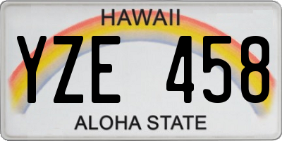 HI license plate YZE458