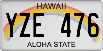 HI license plate YZE476
