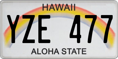 HI license plate YZE477