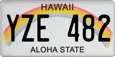 HI license plate YZE482