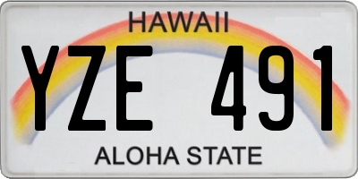 HI license plate YZE491