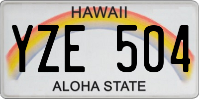 HI license plate YZE504