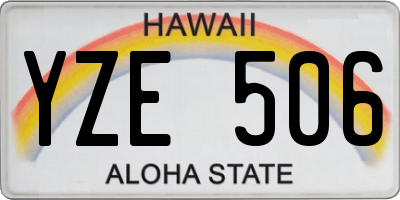 HI license plate YZE506