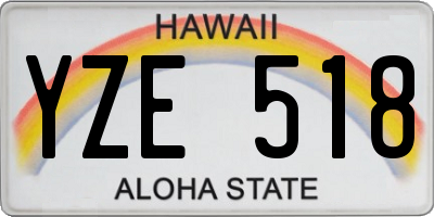 HI license plate YZE518