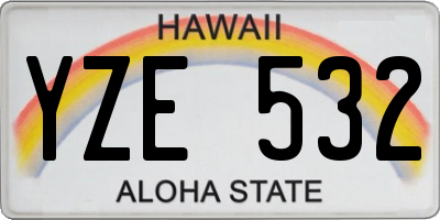 HI license plate YZE532