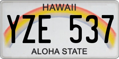 HI license plate YZE537