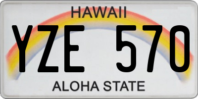 HI license plate YZE570