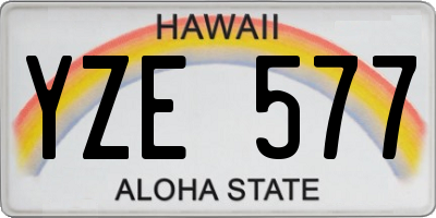 HI license plate YZE577