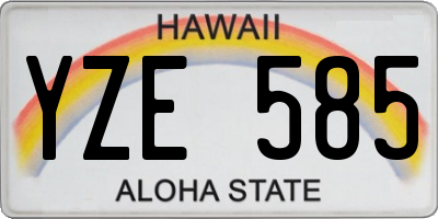 HI license plate YZE585