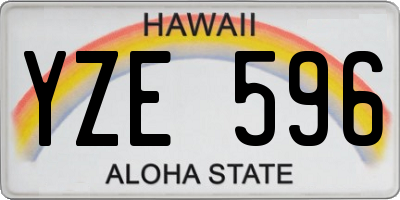 HI license plate YZE596