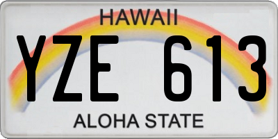 HI license plate YZE613