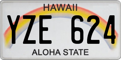 HI license plate YZE624