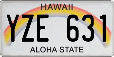 HI license plate YZE631