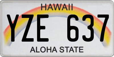 HI license plate YZE637