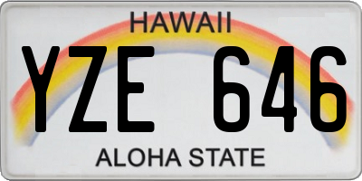 HI license plate YZE646