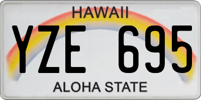 HI license plate YZE695
