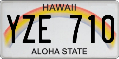HI license plate YZE710