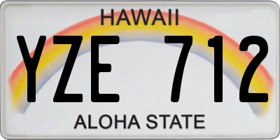 HI license plate YZE712