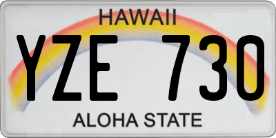 HI license plate YZE730