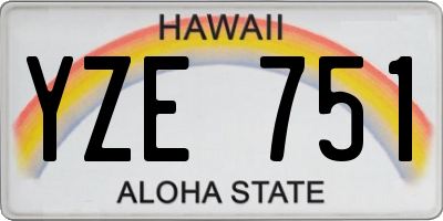 HI license plate YZE751