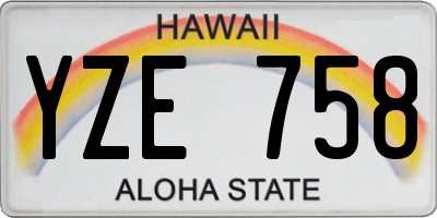 HI license plate YZE758