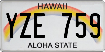 HI license plate YZE759