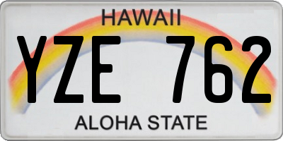 HI license plate YZE762