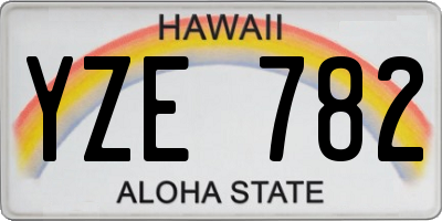 HI license plate YZE782