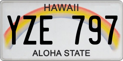 HI license plate YZE797