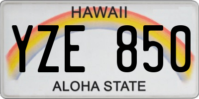 HI license plate YZE850