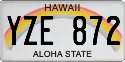 HI license plate YZE872