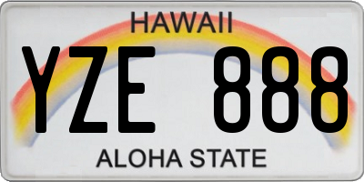 HI license plate YZE888