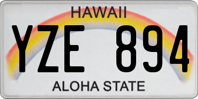 HI license plate YZE894