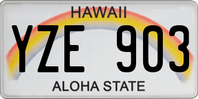 HI license plate YZE903