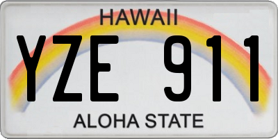 HI license plate YZE911